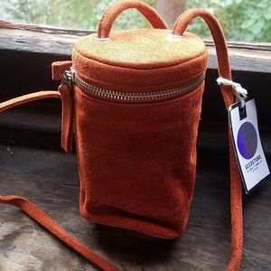 BAGGU Lens Crossbody in Rust Suede